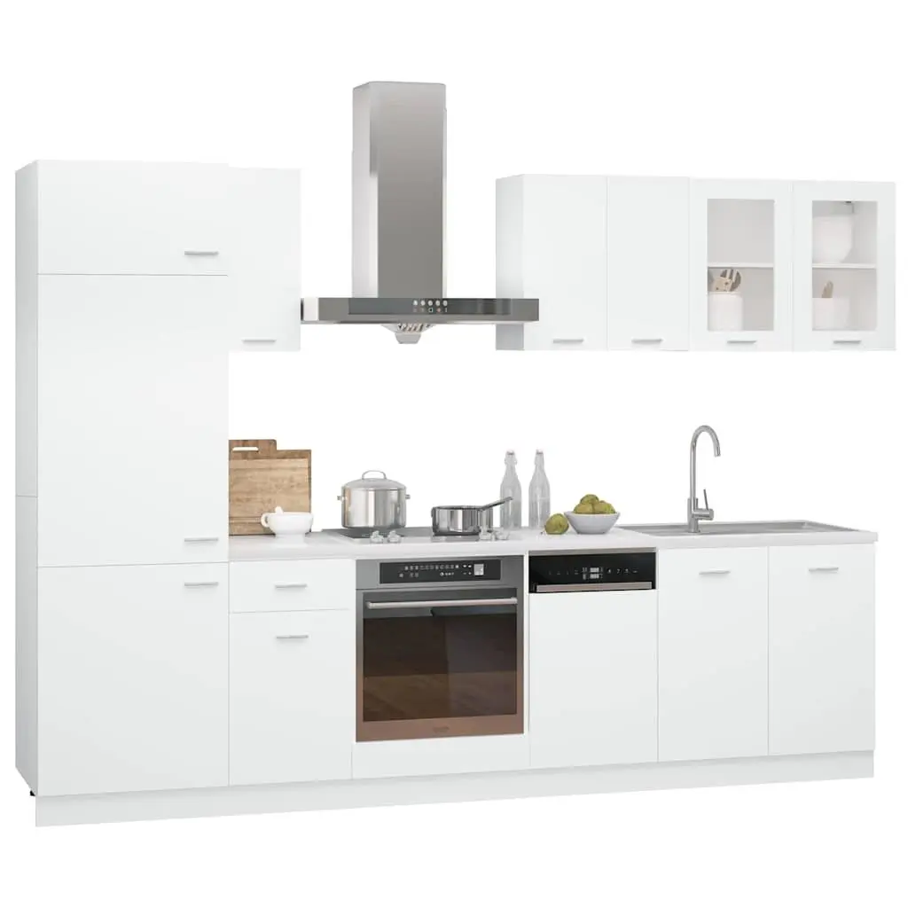 8-Piece Kitchen Cabinet Set in White