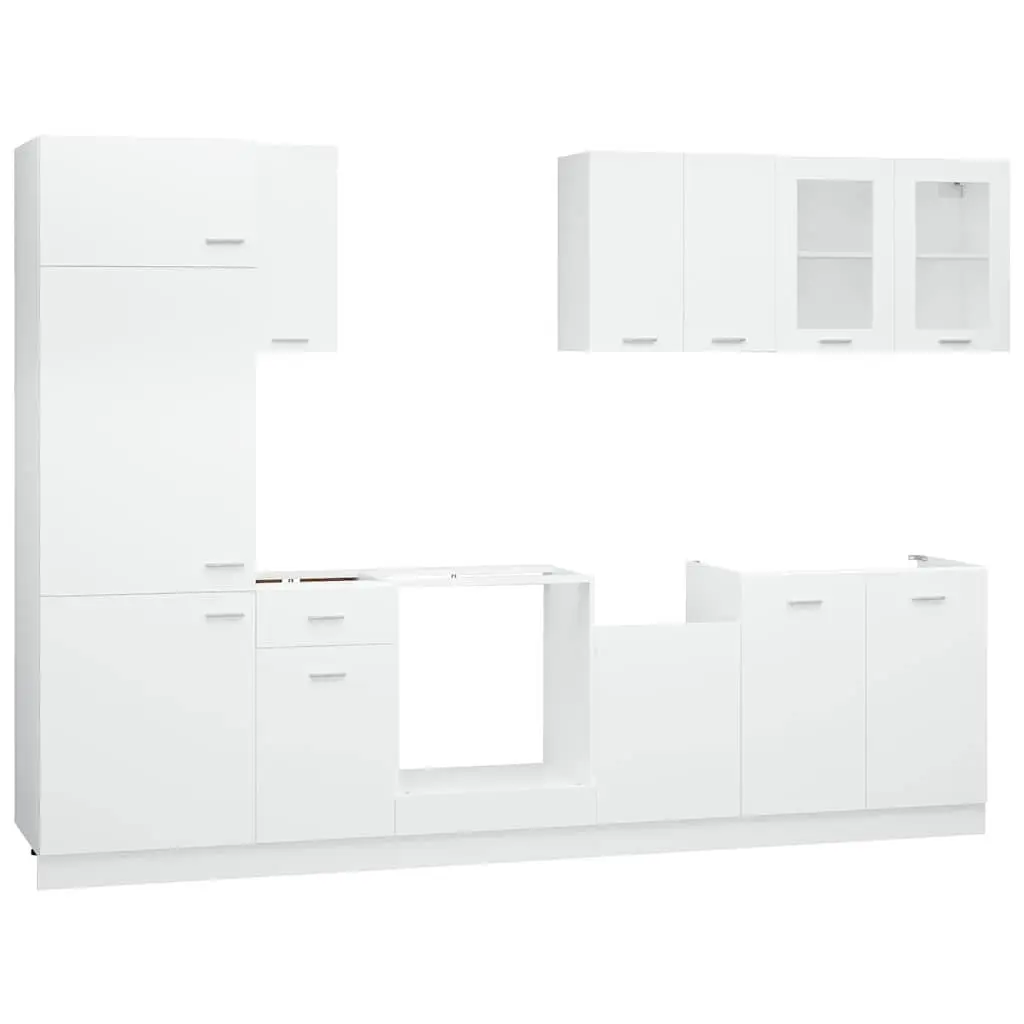 8-Piece Kitchen Cabinet Set in White