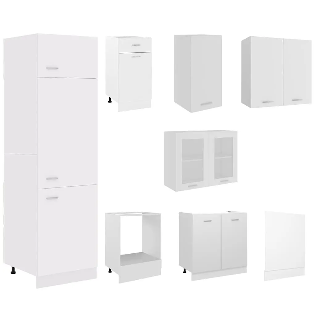 8-Piece Kitchen Cabinet Set in White