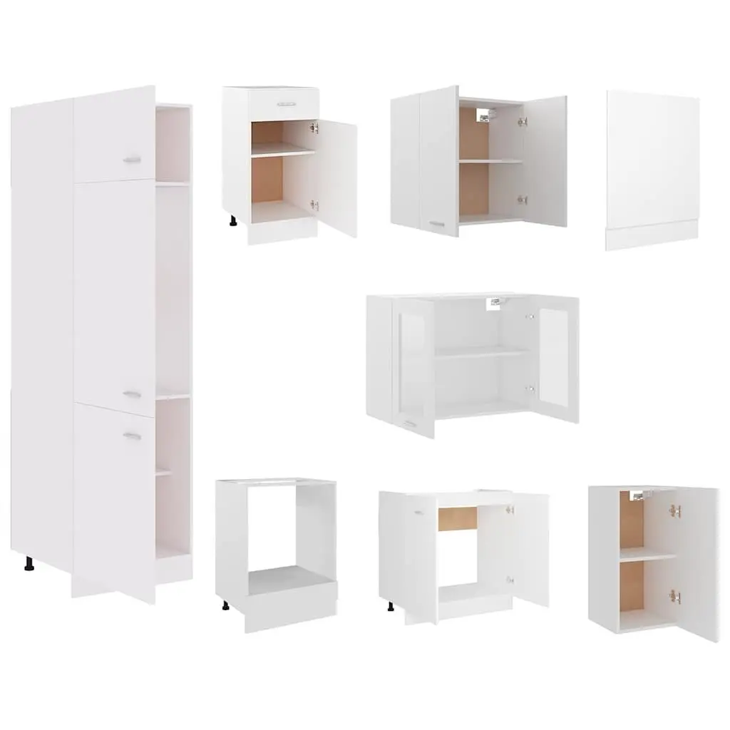 8-Piece Kitchen Cabinet Set in White