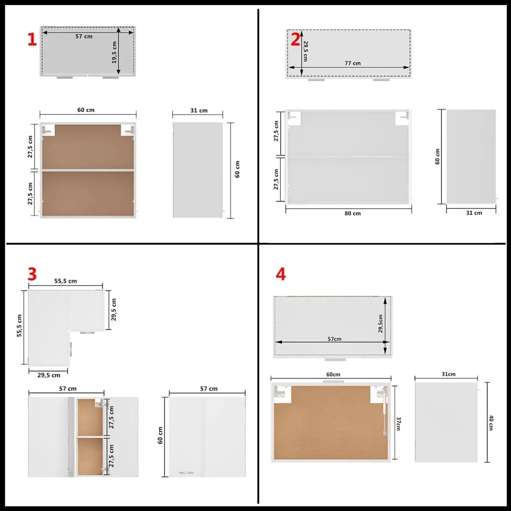 Kitchen Cabinet Set White 11 Piece Storage Cupboard Engineered Wood Furniture