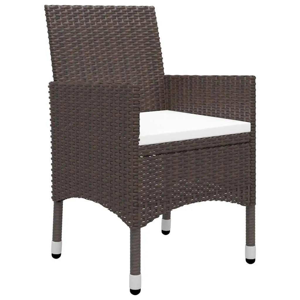Garden Dining Set 5 Piece Outdoor Furniture Brown Table Chairs with Cushions