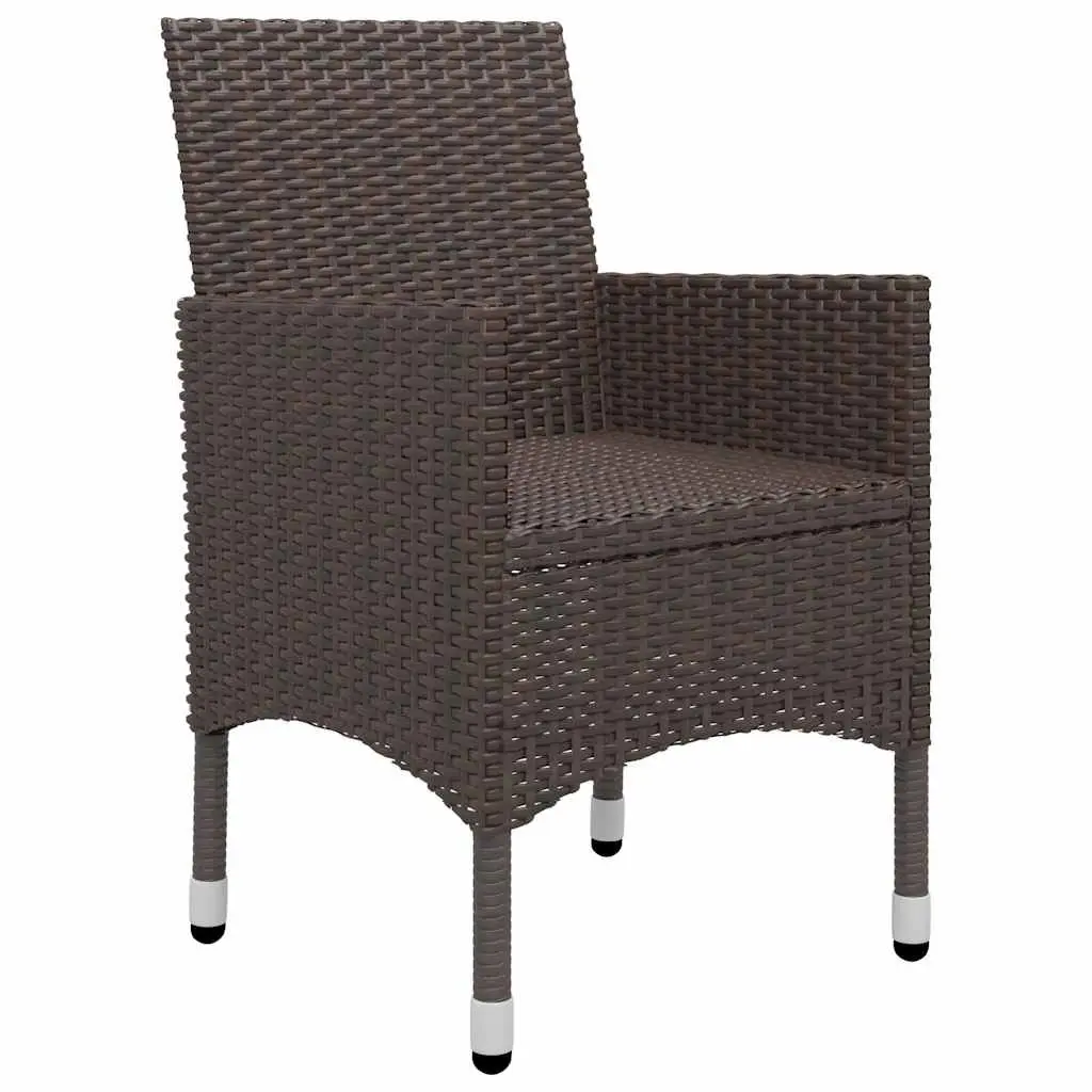 Garden Dining Set 5 Piece Outdoor Furniture Brown Table Chairs with Cushions