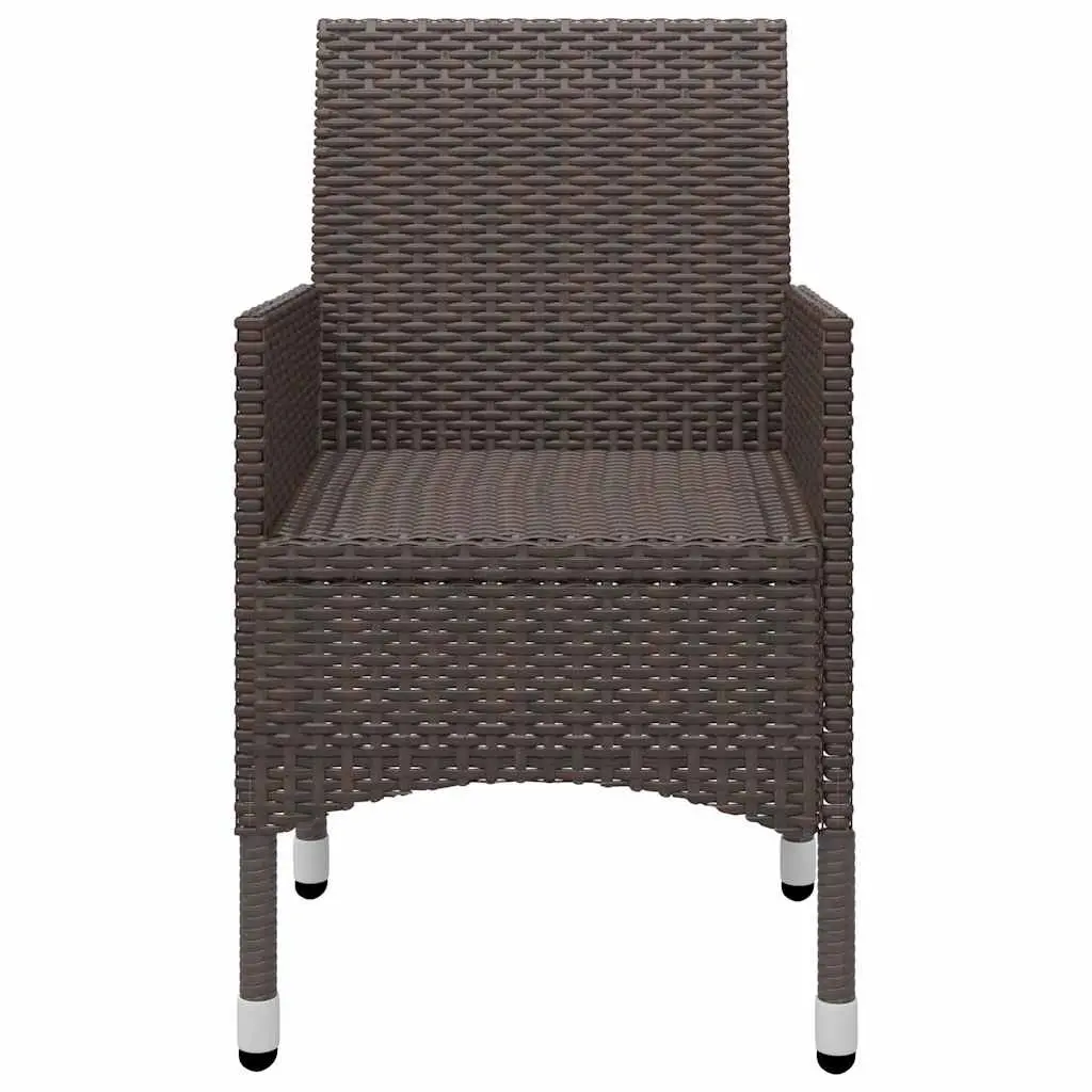 Garden Dining Set 5 Piece Outdoor Furniture Brown Table Chairs with Cushions