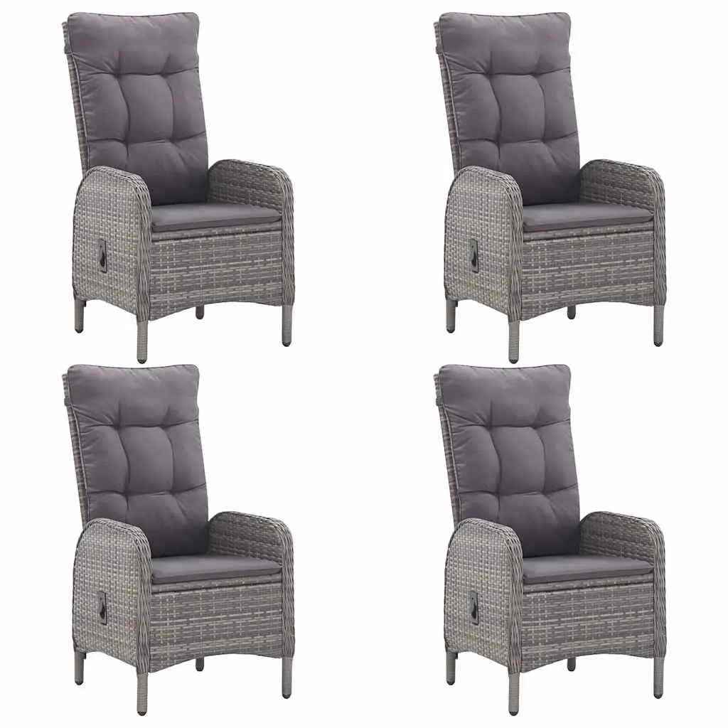 Garden Dining Set Outdoor 5 Piece Table Chairs Grey Acacia Wood Rattan