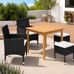 Specifications of 5-Piece Garden Dining Set in Black