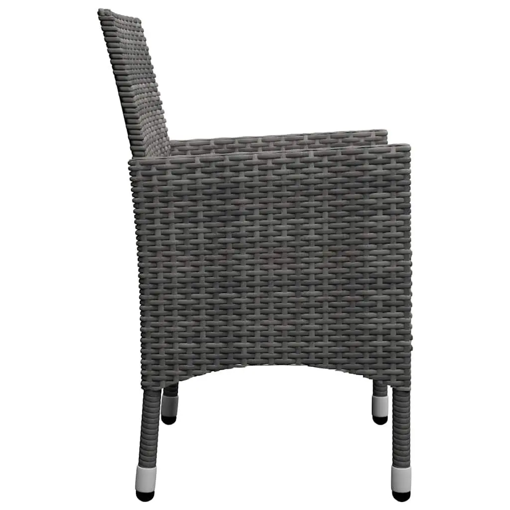 Garden Dining Set 5 Piece Outdoor Furniture Table Chairs Stools Grey