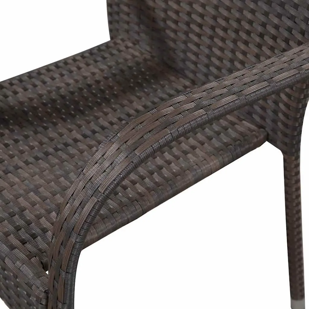 5 Piece Garden Dining Set with Table and Chairs, Brown