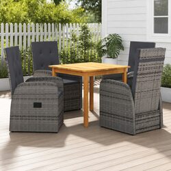 5-Piece Grey Garden Dining Set - Specs and Details