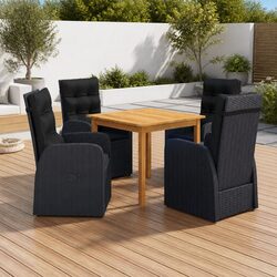 Specifications of the 5-Piece Black Garden Dining Set