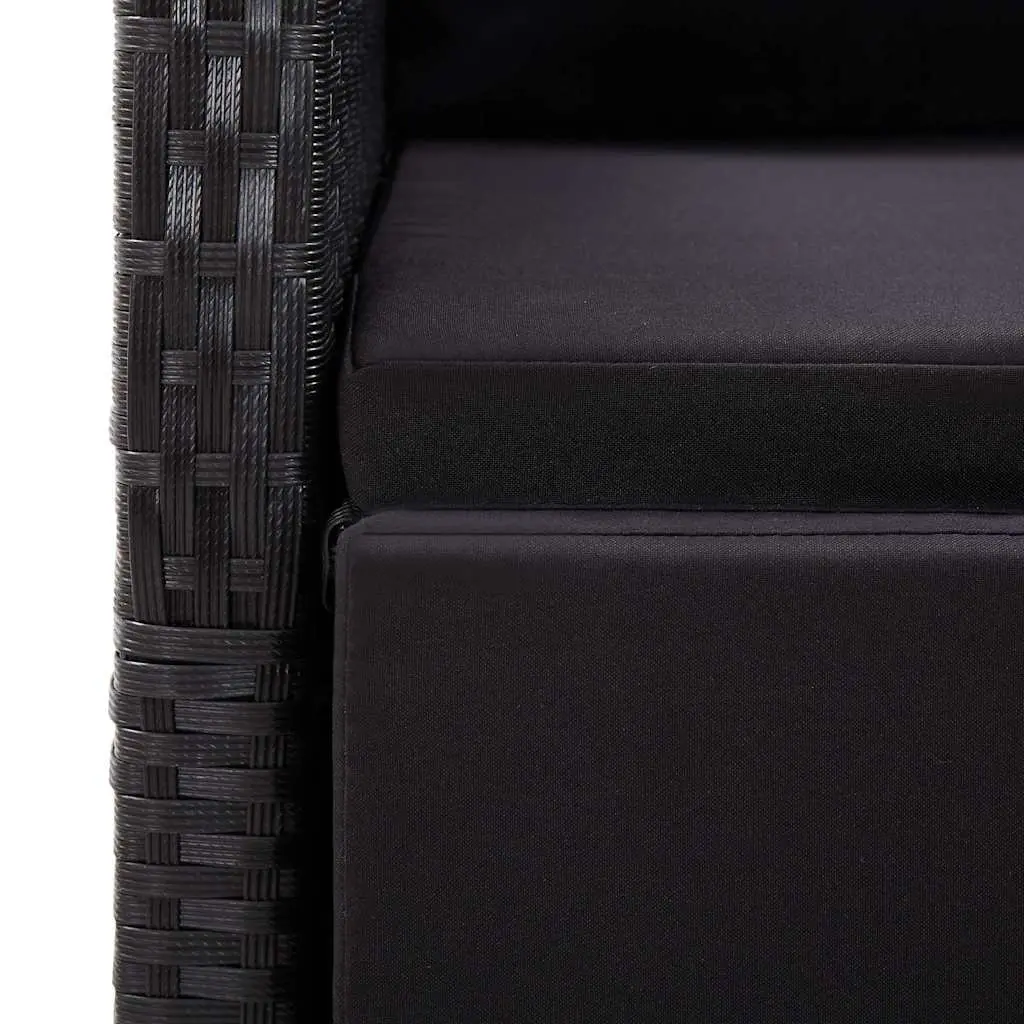 Garden Dining Set Outdoor Use 5 Piece Black Table Chairs