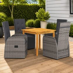Detailed Specifications of 5-Piece Grey Garden Dining Set