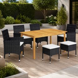 7 Piece Outdoor Dining Set: Dimensions and Materials