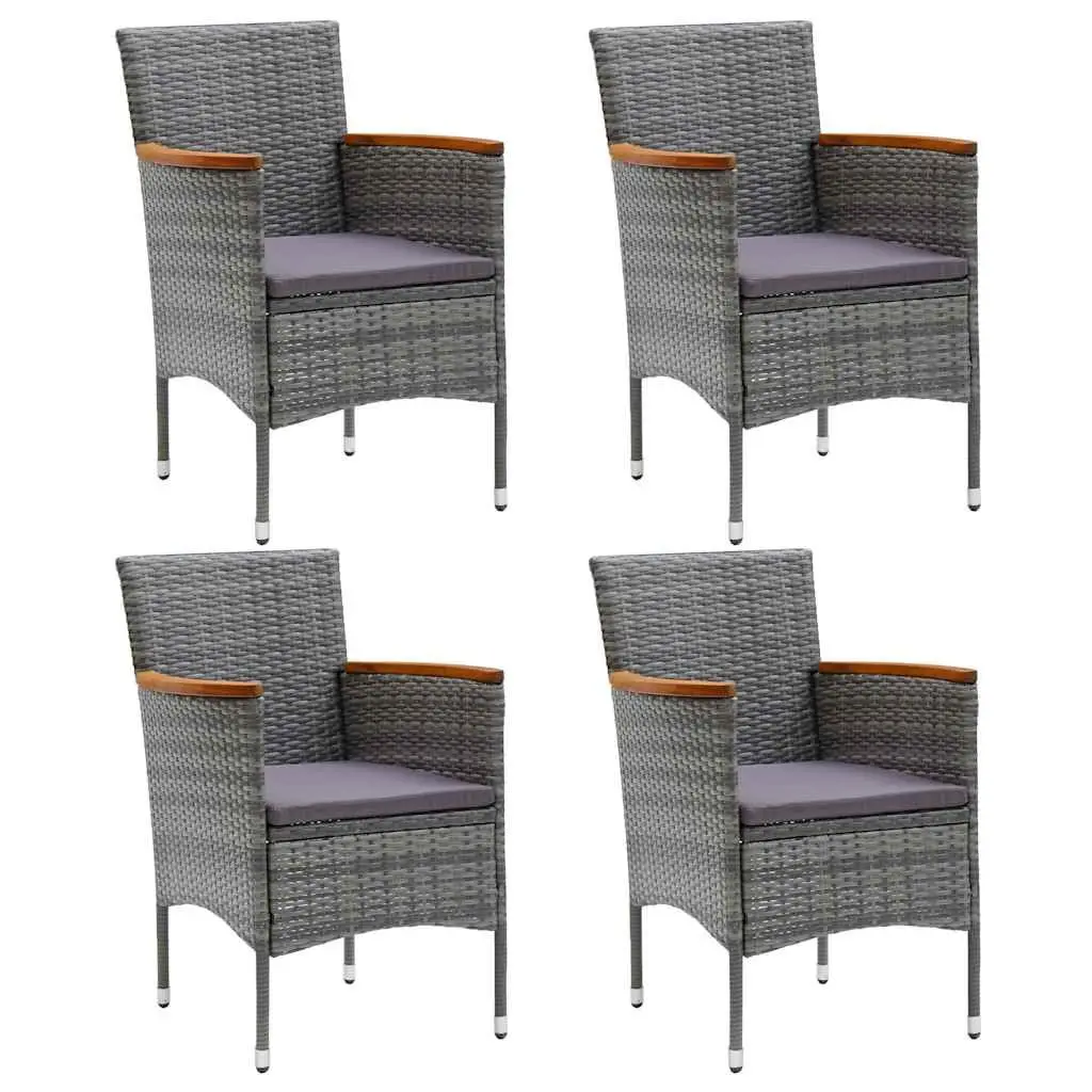 Garden Dining Set 7 Piece Outdoor Furniture Table Chairs Grey Weather Resistant