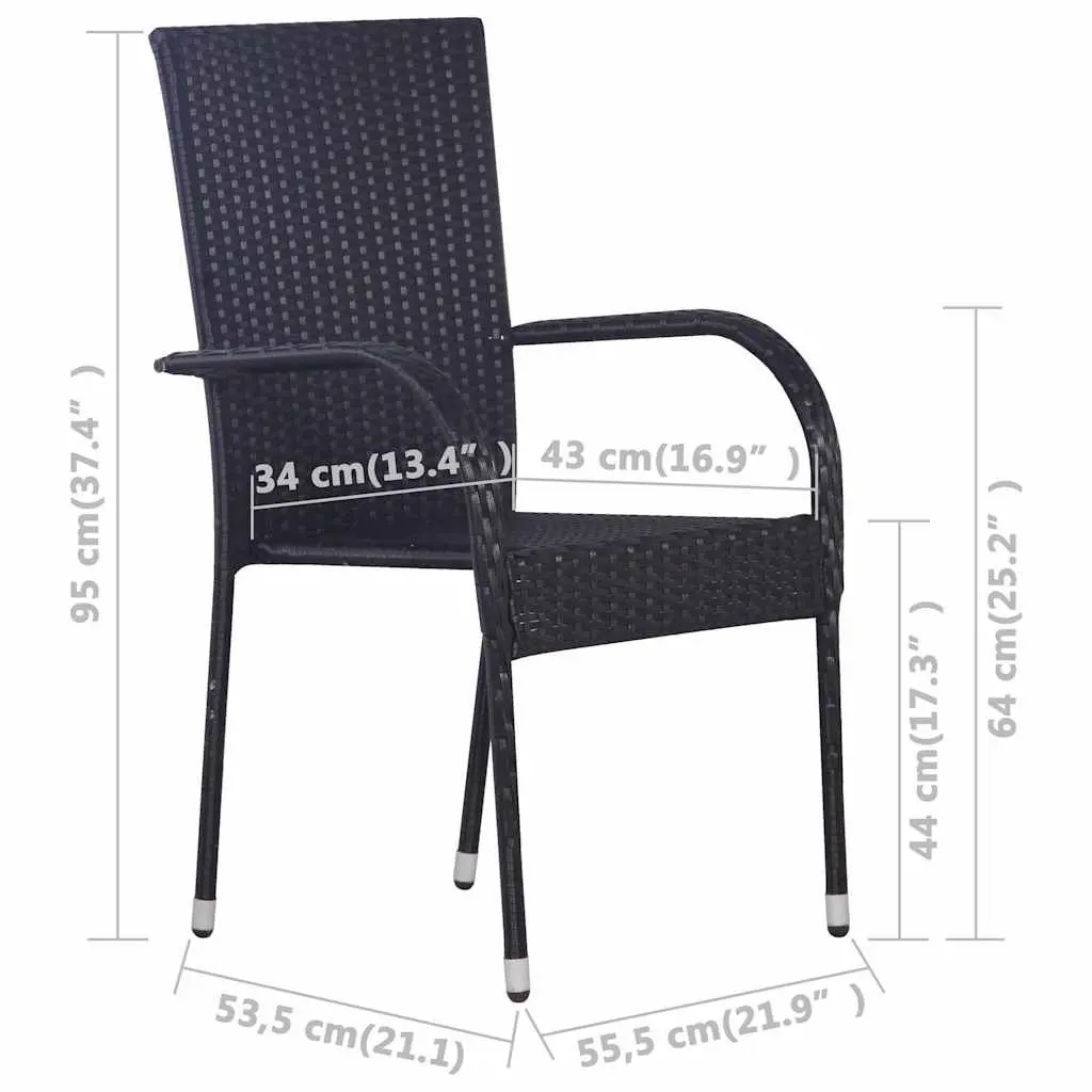 5 Piece Garden Dining Set Outdoor Use Black Acacia Wood Steel Frame
