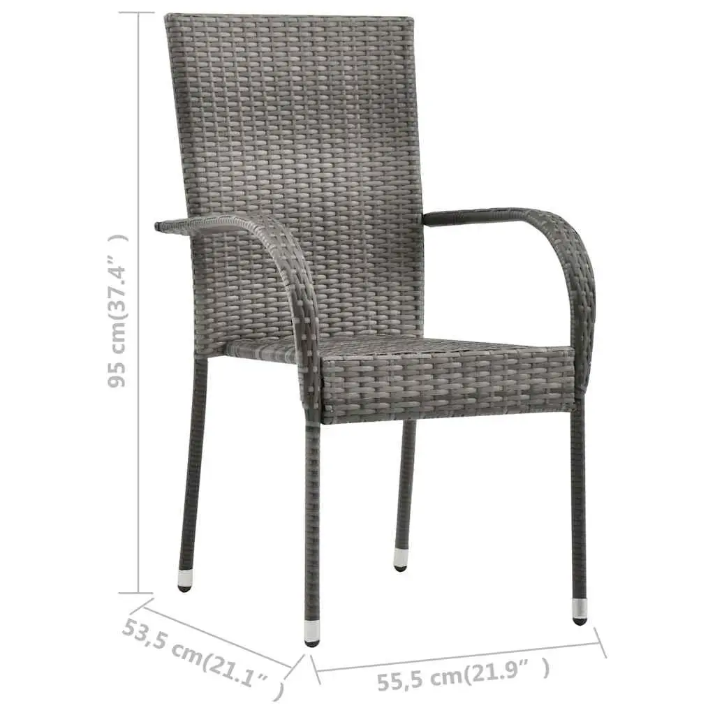 Garden Dining Set 5 Piece Outdoor Table Chairs Grey Patio Furniture