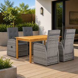 5-Piece Garden Dining Set: Dimensions and Materials Listed
