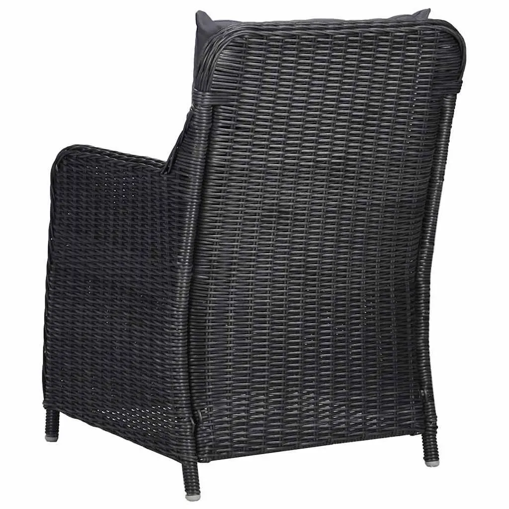 7 Piece Garden Dining Set Outdoor Patio Black Rattan Table and Chairs