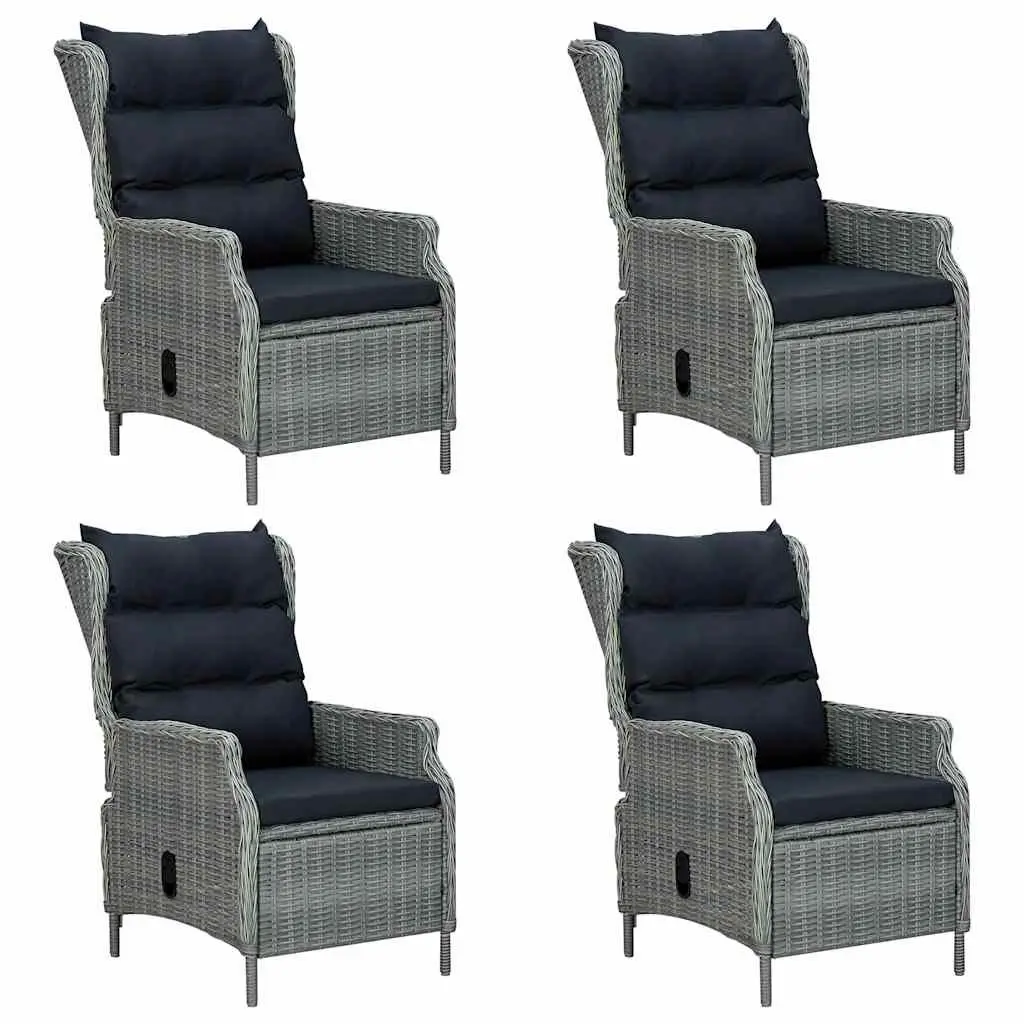 5 Piece Garden Dining Set with Table and Chairs Light Grey Outdoor Furniture