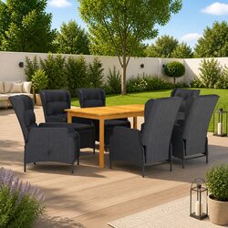 Specifications of 7-Piece Garden Dining Set in Grey