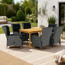 7 Piece Garden Dining Set: Dimensions and Materials Included