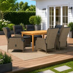 7 Piece Outdoor Dining Set: Specs and Materials Listed