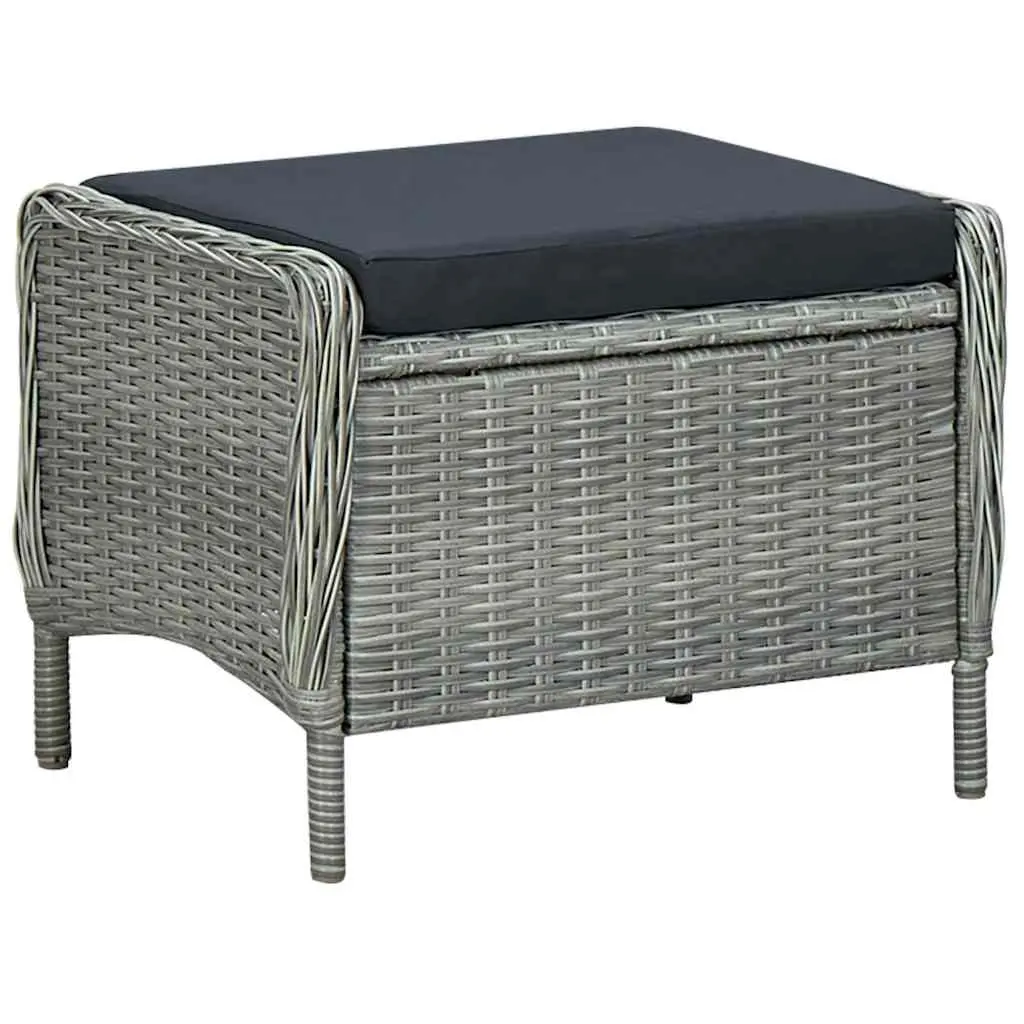 Garden Dining Set Outdoor Use 7 Piece Grey Rattan Chair Table