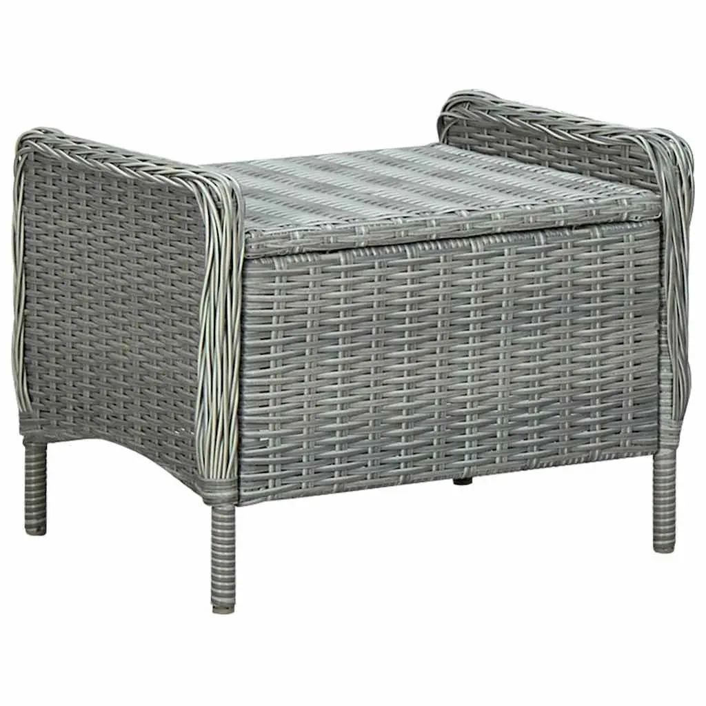 Garden Dining Set Outdoor Use 7 Piece Grey Rattan Chair Table
