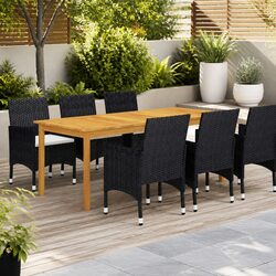 7-Piece Outdoor Dining Set with Acacia Wood Table