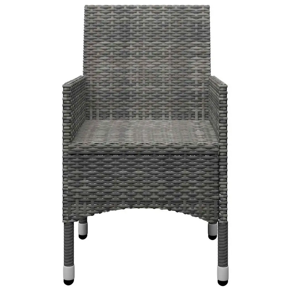 7 Piece Outdoor Dining Set Grey Garden Furniture Table Chairs with Cushions