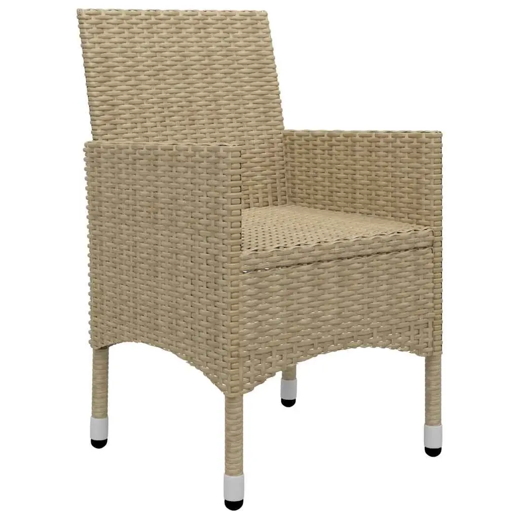 Garden Dining Set 9 Piece Outdoor Use Beige Rattan Patio Furniture