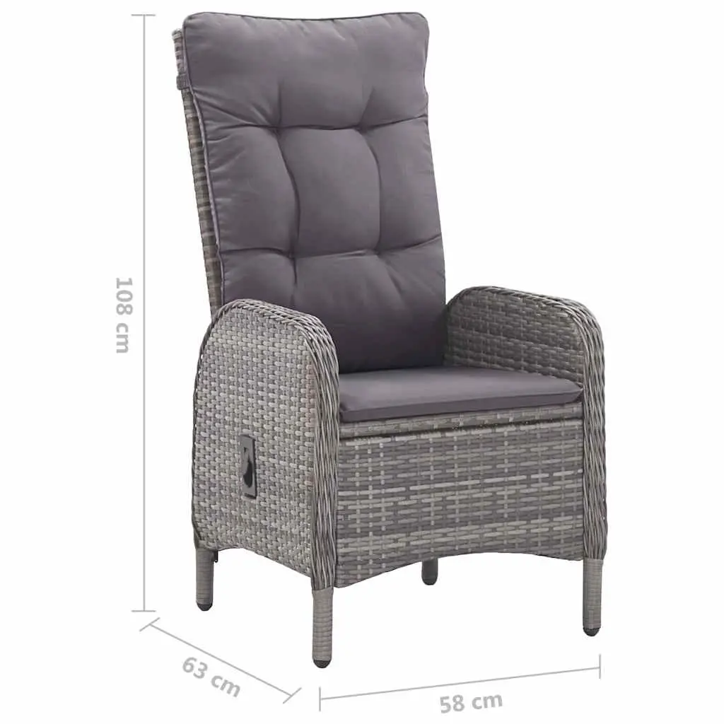 Garden Dining Set 9 Piece Outdoor Furniture Table Chairs Grey Rattan
