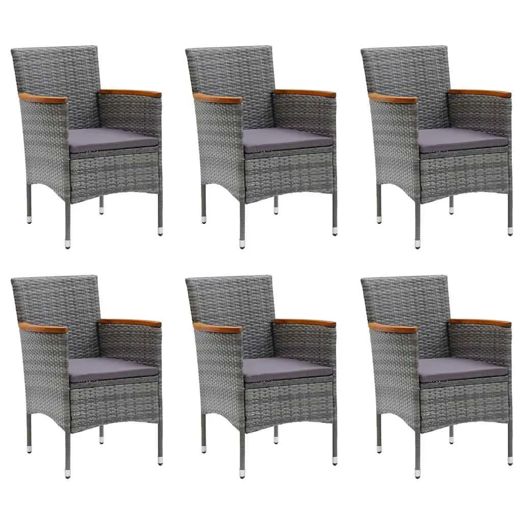 Garden Dining Set 11 Piece Outdoor Table Chairs Stools Grey Acacia Wood Rattan
