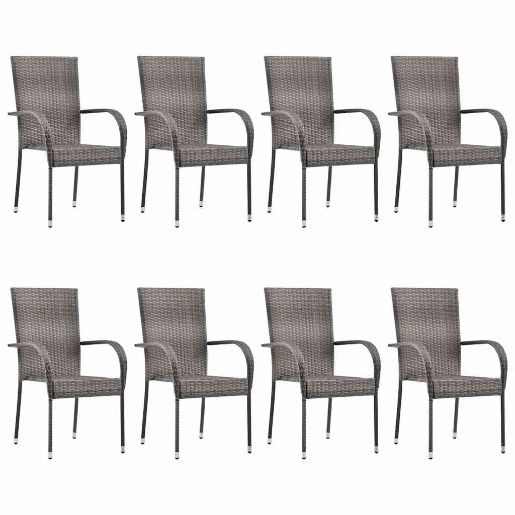 Garden Dining Set 9 Piece Outdoor Use Grey Acacia Table Chairs