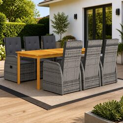 Garden Dining Set 7 Pieces with Acacia Wood Table
