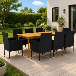 9 Piece Garden Dining Set - Dimensions & Materials Listed