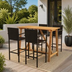 5-Piece Garden Bar Set: Dimensions and Materials