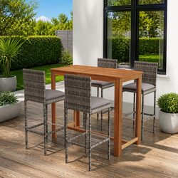 5 Piece Garden Bar Set Specifications: Table and Stools