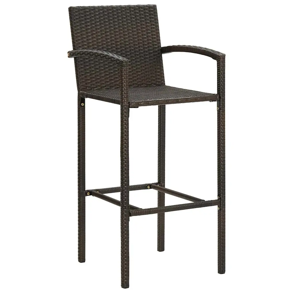 Garden Bar Set Outdoor Furniture Patio 7 Piece Brown