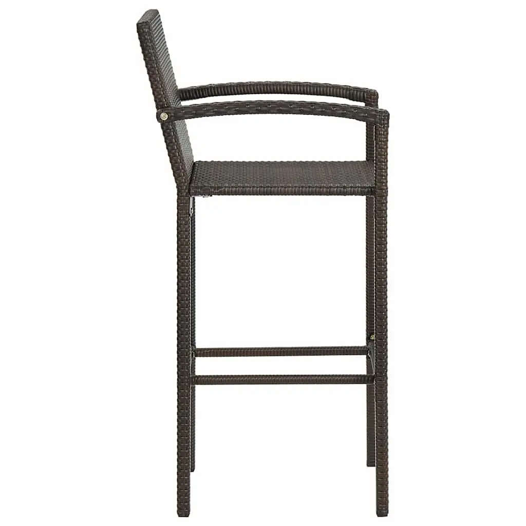 Garden Bar Set Outdoor Furniture Patio 7 Piece Brown