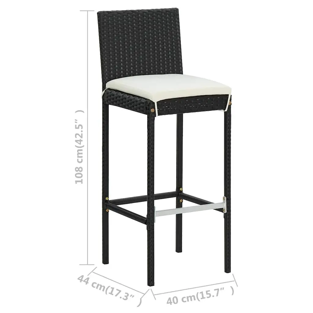 Garden Bar Set Outdoor Patio Furniture 9 Piece Black