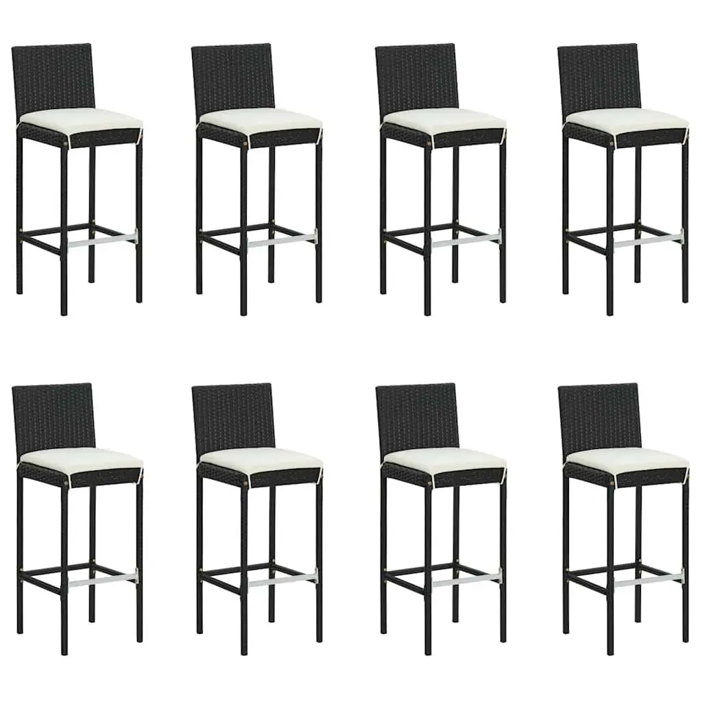 Garden Bar Set Outdoor Patio Furniture 9 Piece Black