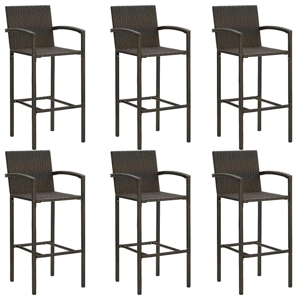 Outdoor Garden Bar Set for Patio 7 Piece Brown