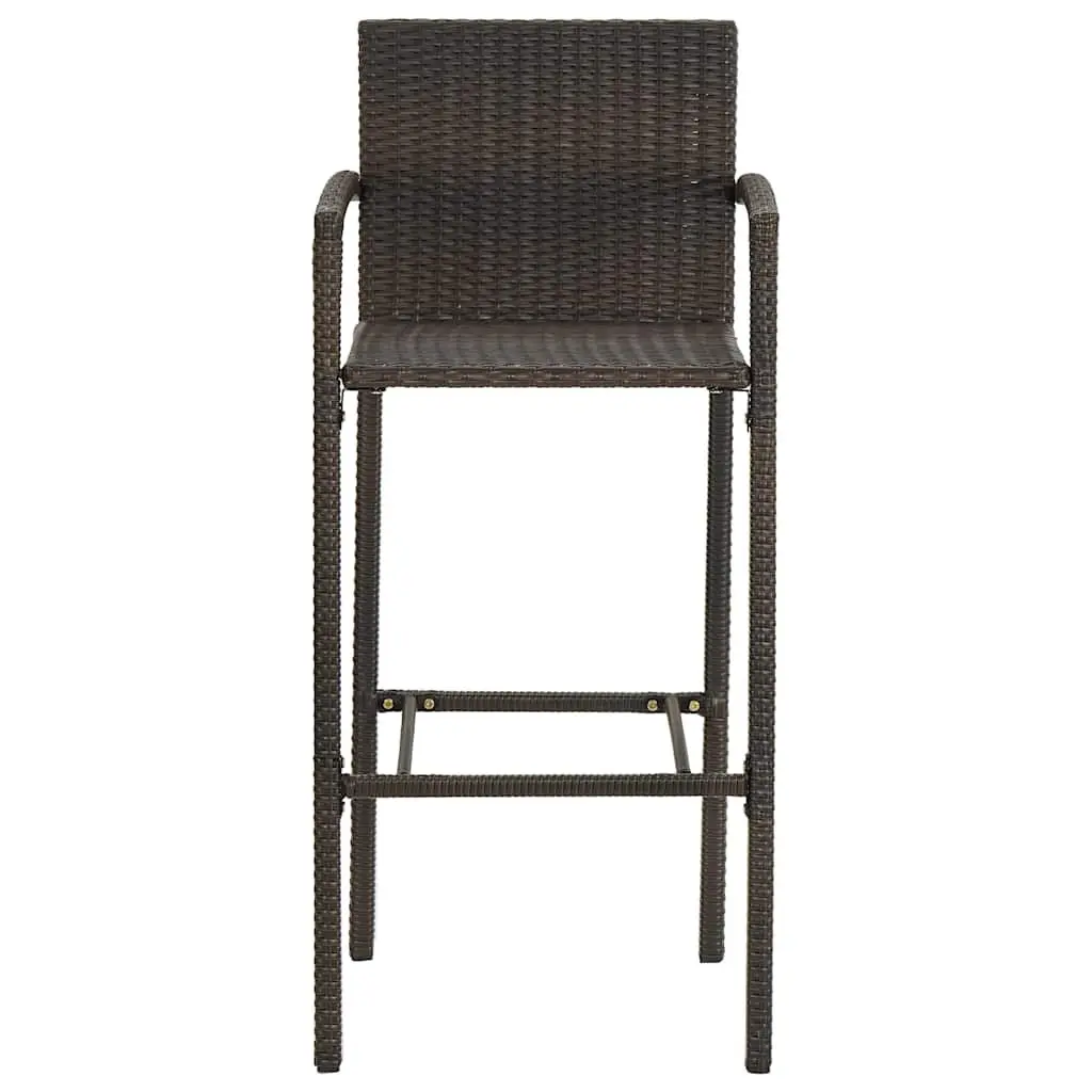 Outdoor Garden Bar Set for Patio 7 Piece Brown