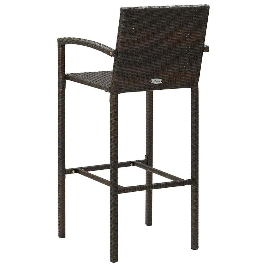 Outdoor Garden Bar Set for Patio 7 Piece Brown