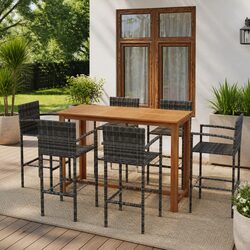 Detailed Specs of 7 Piece Outdoor Garden Bar Set