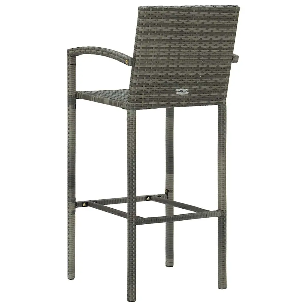 Outdoor Patio Furniture Set 9 Piece Grey Dining Table and Bar Stools for Garden Use