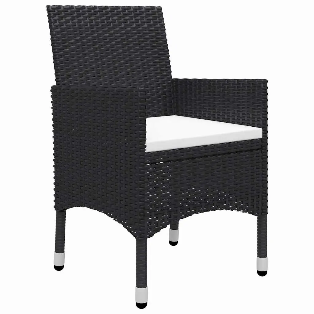 Outdoor Garden Dining Set 5 Piece Black Table Chairs Patio Furniture