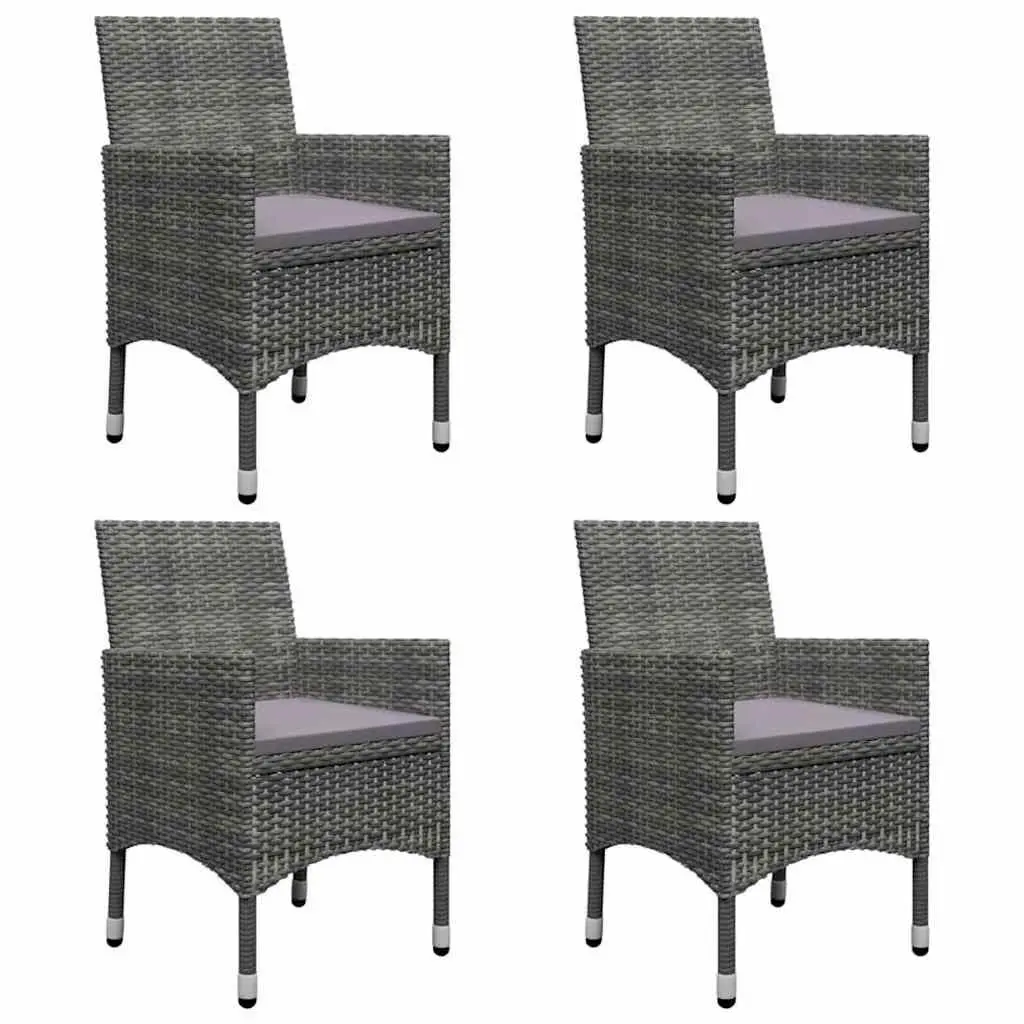 Garden Dining Set Outdoor Use 5 Piece Grey Acacia Wood Steel Frame