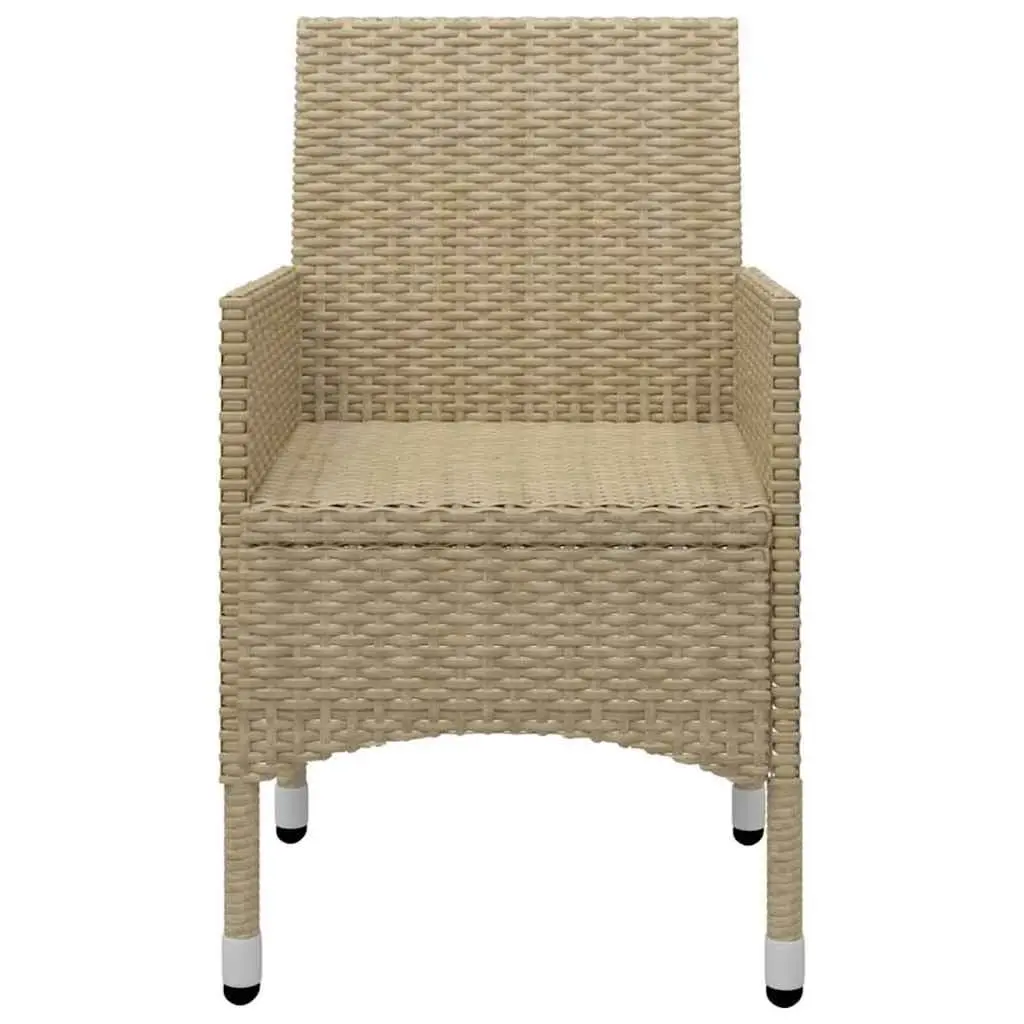 Garden Dining Set 5 Piece Outdoor Furniture Table Chairs Beige